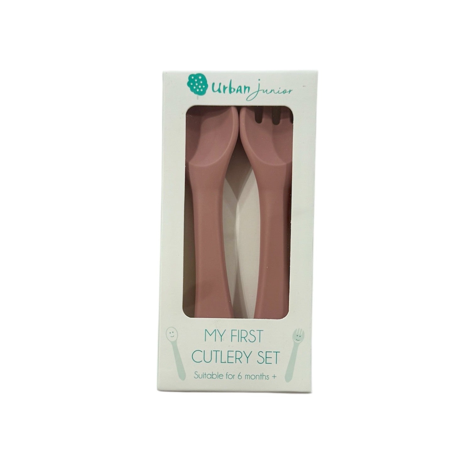 Silicone My First Cutlery 2 Piece Set Musk Pink