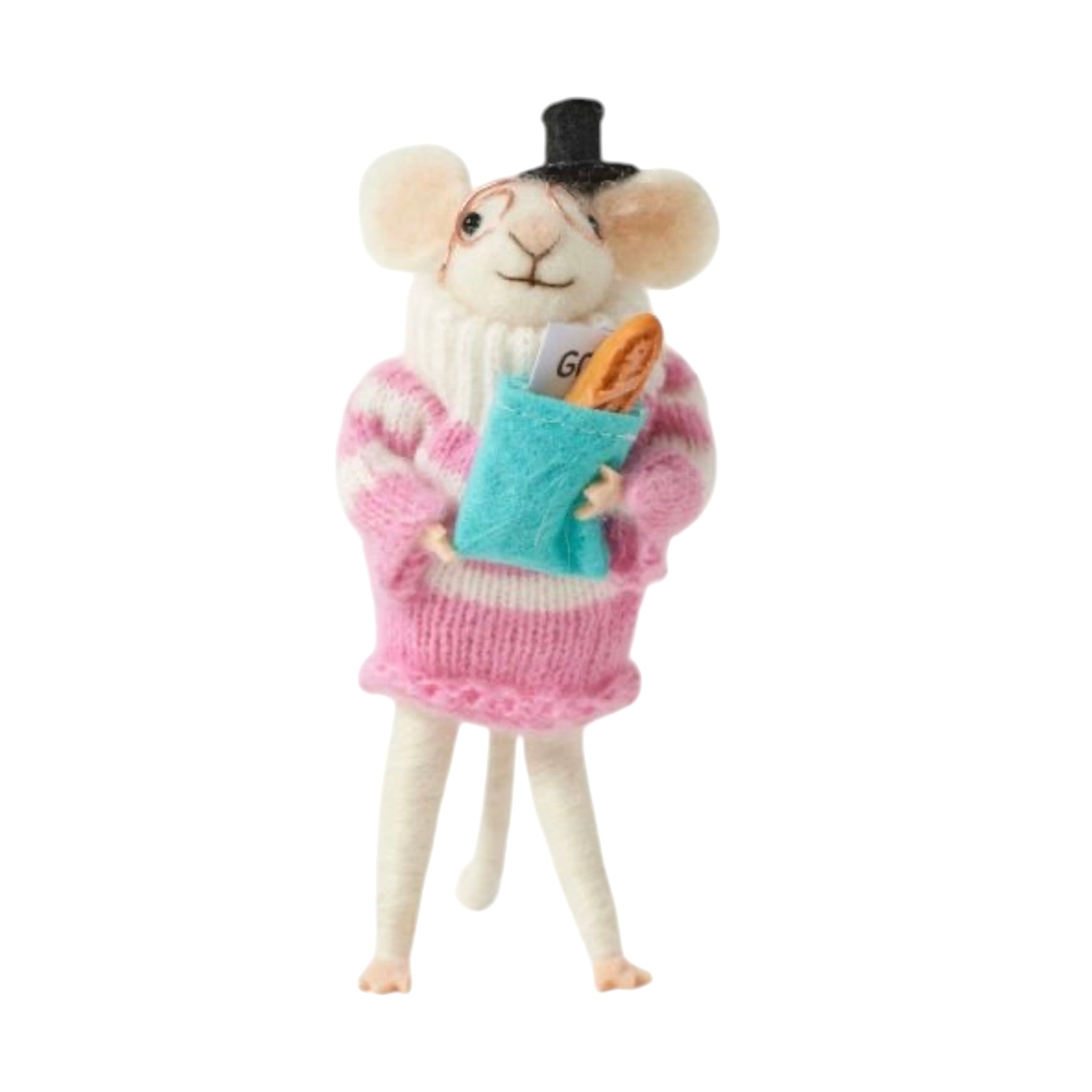 Jiggle & Giggle Josie Wool Felt Mouse Kids Toy Figure