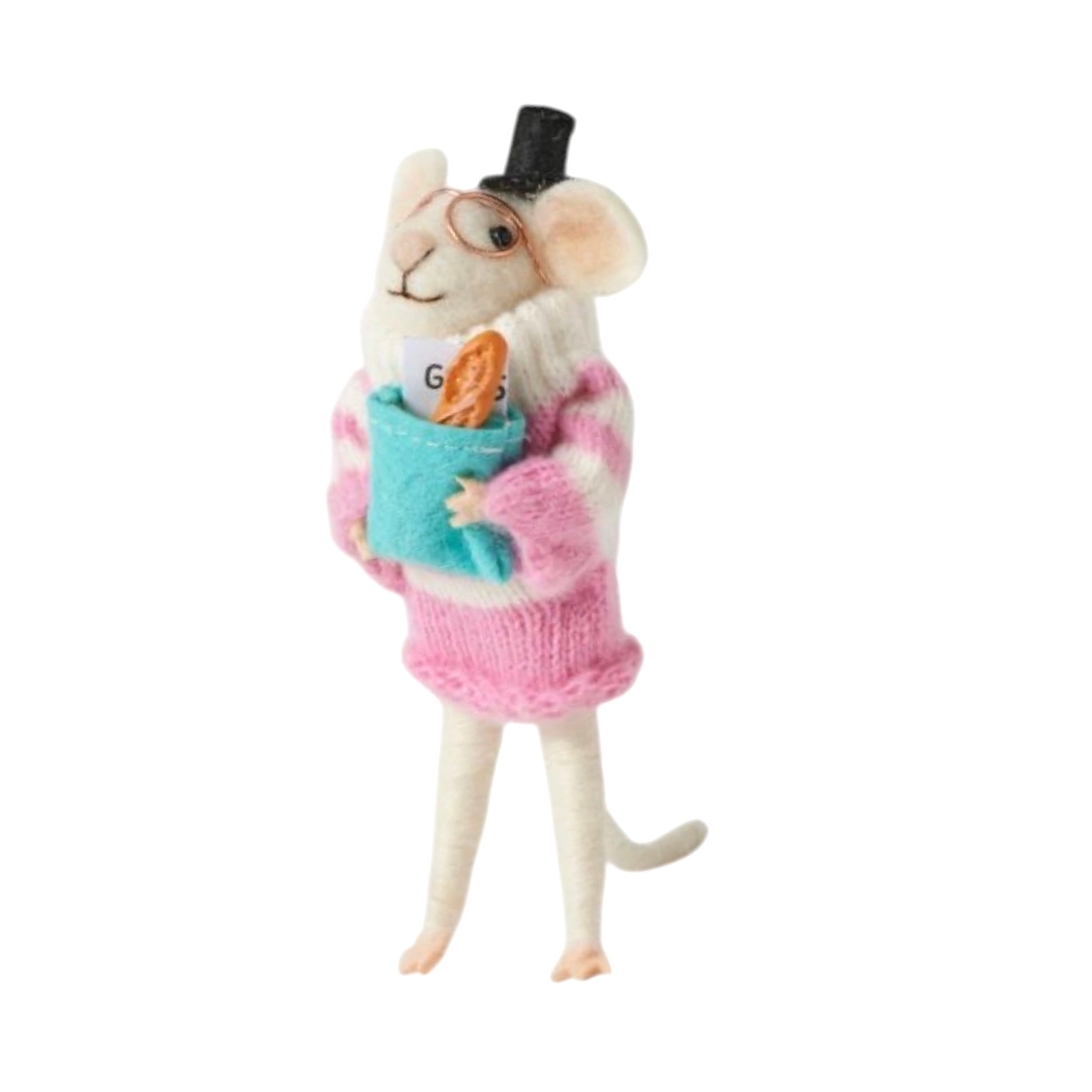 Jiggle & Giggle Josie Wool Felt Mouse Kids Toy Figure