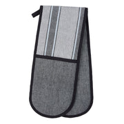 Ellis Double Oven Glove Black and White Stripe