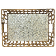 Capiz Tray Pearl Inlay and Seagrass Large