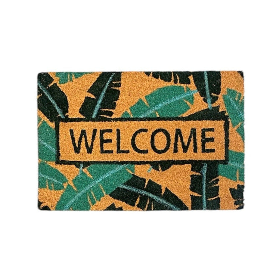 Door Mat - Welcome Banana Leaf  40 x 60 cm