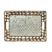 Capiz Tray Pearl Inlay and Seagrass Small