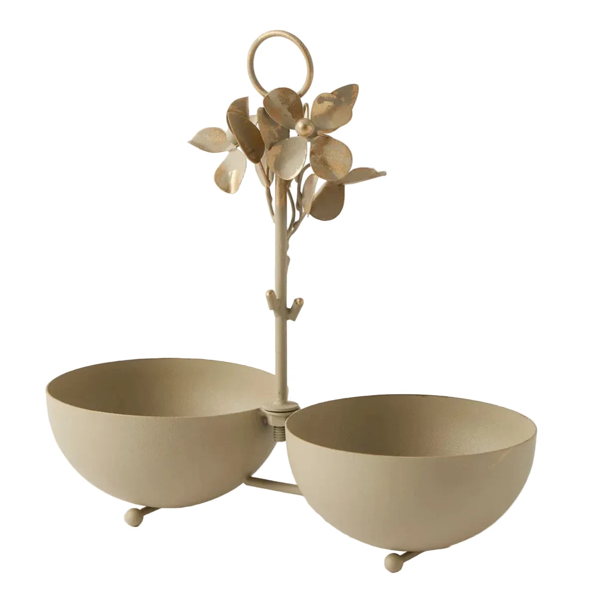 Everly Tree Twin Servingware Bowls Soft Beige and Gold