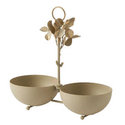 Everly Tree Twin Servingware Bowls Soft Beige and Gold