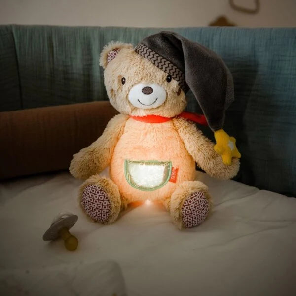 fehn Night Light Bear Bruno Kids Teddy - Brown