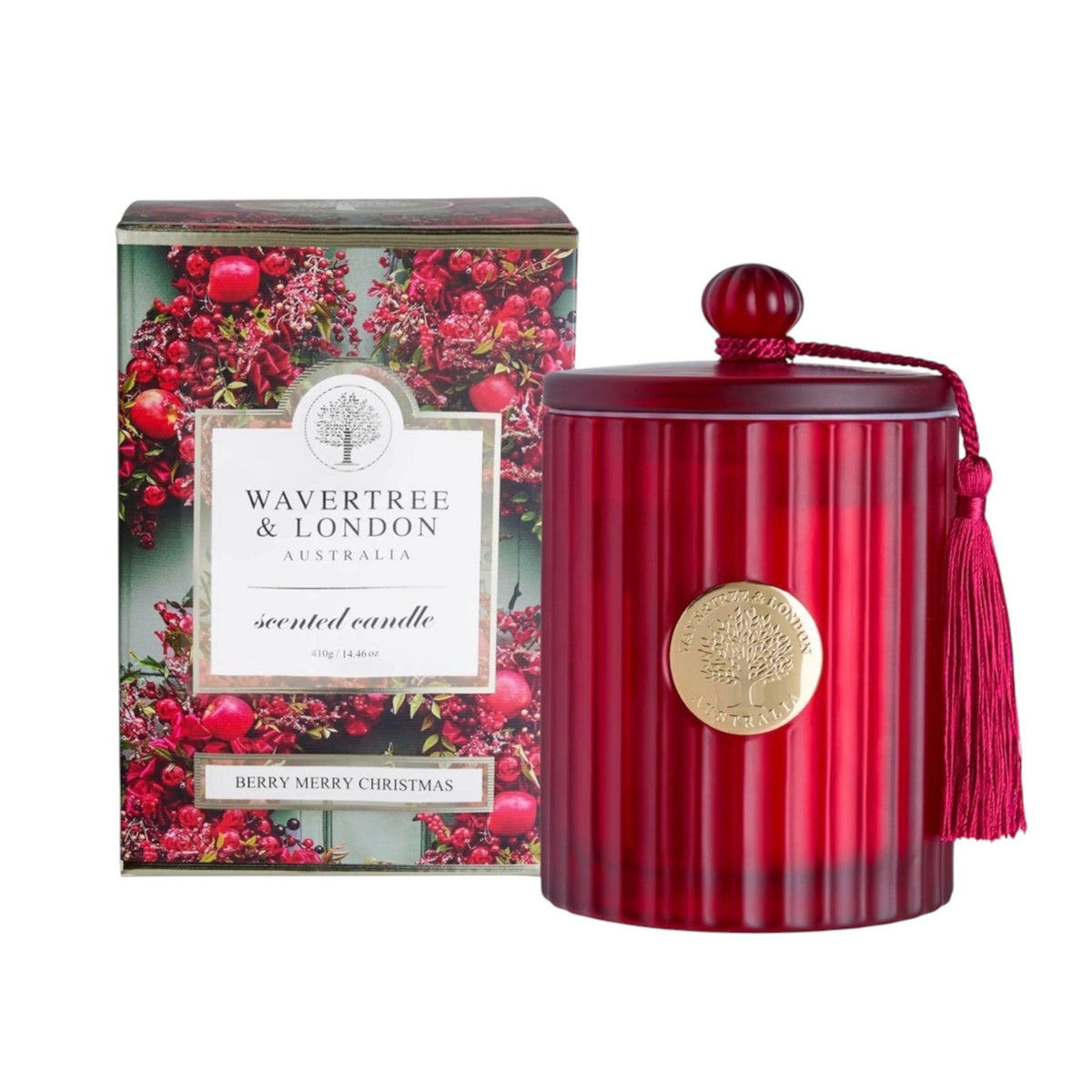 Wavertree and London Berry Merry Christmas Candle 410g