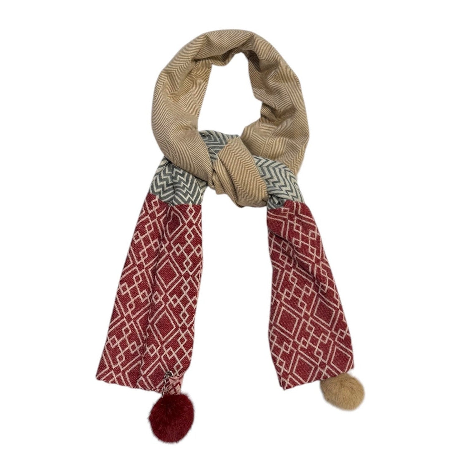 Sale Issie Geo Scarf Pink Red
