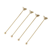 Bird Set of 4 Cocktail Stirrers - Gold