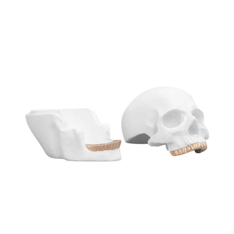 Skull Bowl -White and Gold