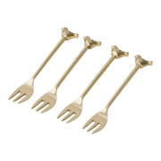 Bird Set of 4 Cocktail Forks - Gold
