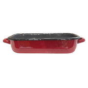 Baking Dish  Enamel Red with Black Rim