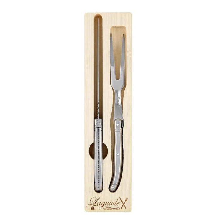 Laguiole Silhouette 2 pce Carving Set - Silver