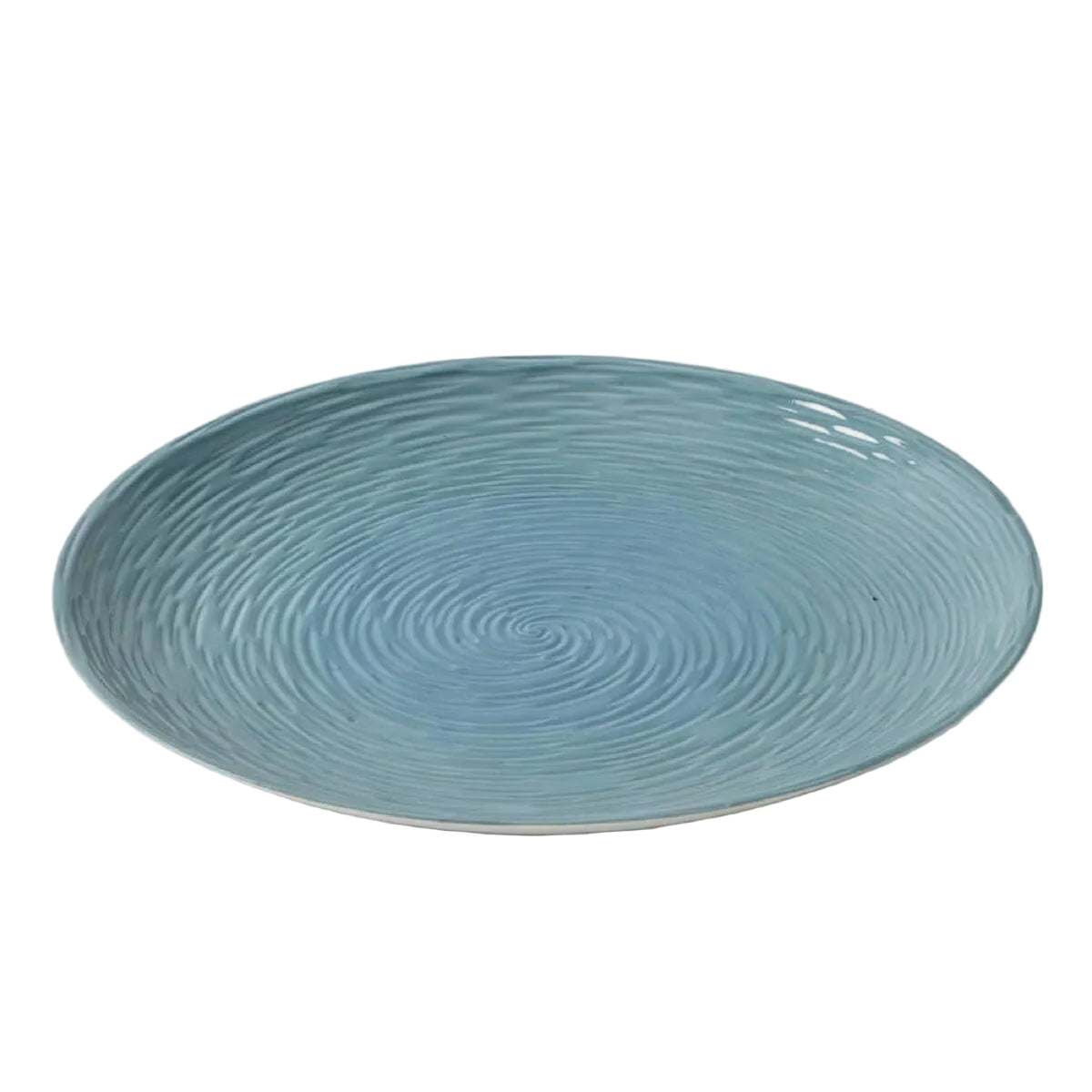 Santo Engineered Wood Round Platter 40cm - Sky Blue