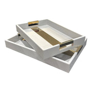 Maya Set of 2 Decor Trays - Grey & Gold