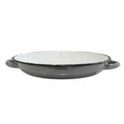 Ragout Dish Enamel Grey and Black Rim 25cm