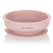 Kids Concepts Silicone Shallow Suction Bowl Dusty Pink