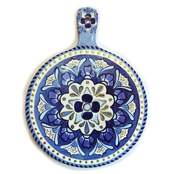 Harlow Ceramic Handled Trivet Navy and Cream 27cm