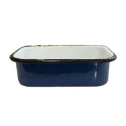 Rectangular Tray Enamel Blue with Black Rim