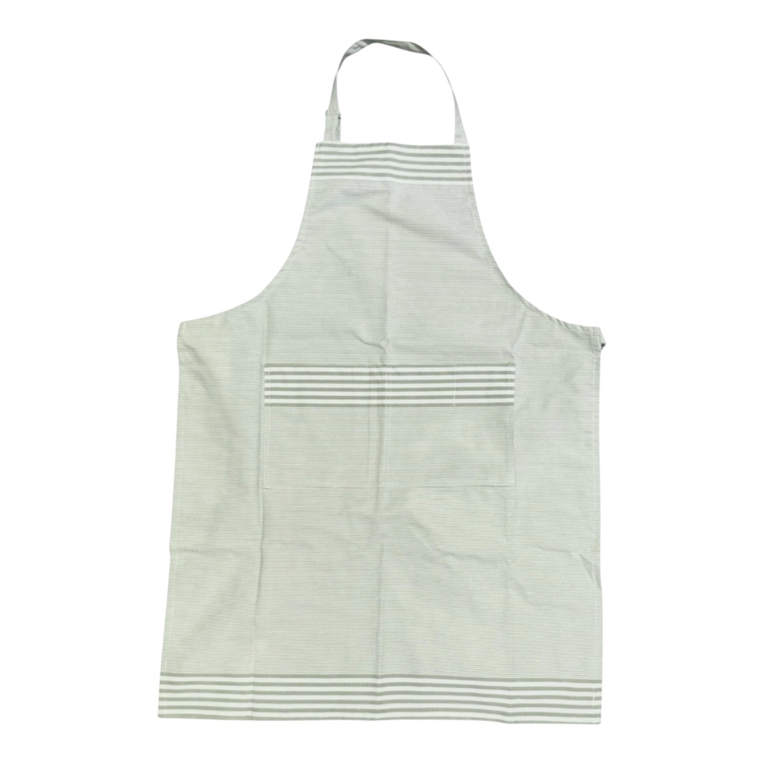 Sage Stripe Cotton Kitchen Apron