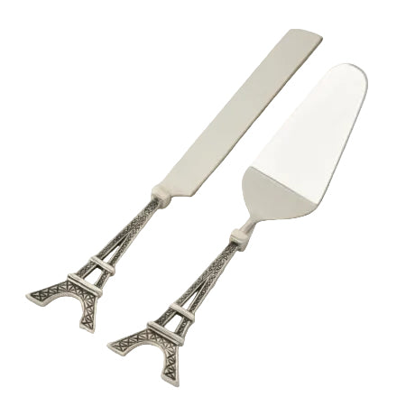 Eiffel Tower Set of 2 Cake Servers - Antique Silver