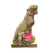 Iris Resin Sitting Tiger Statue Gold