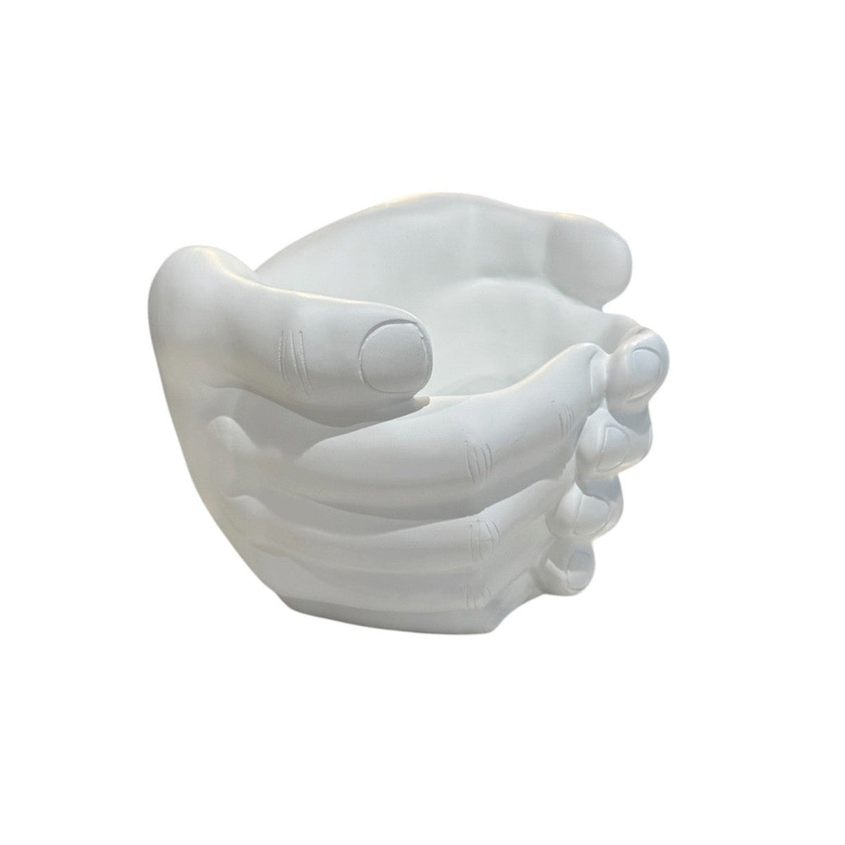 Resin Hand Planter - White