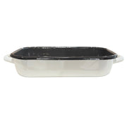 Baking Dish Enamel White with Black Rim