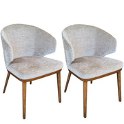 Roark Dining Chair Beige and Walnut Set of Two