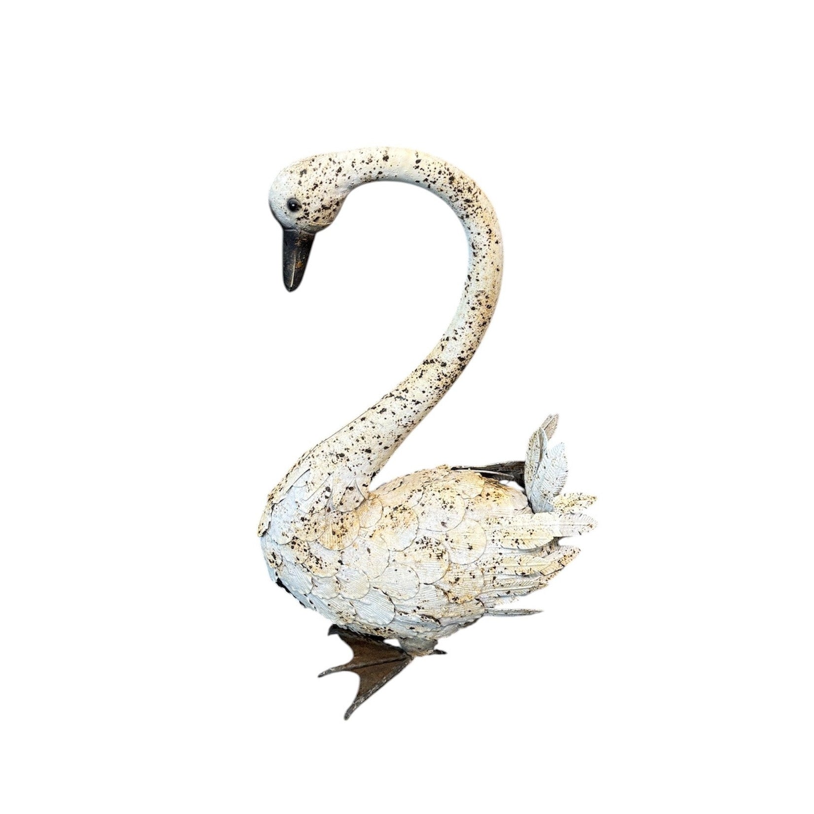 Metal Swan Rust 72cm