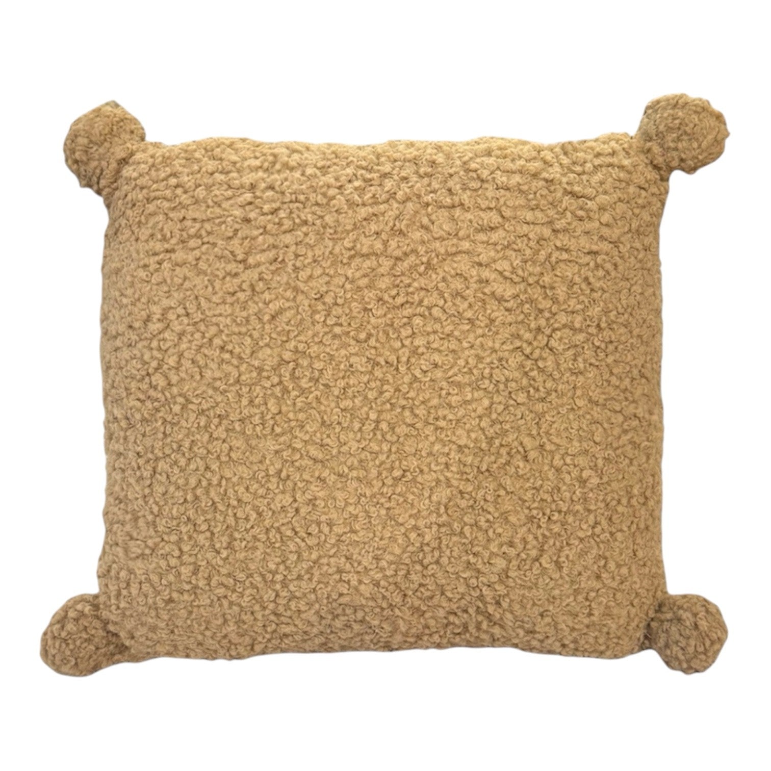 Pom Pom Boucle Cushion Caramel Brown 40cm