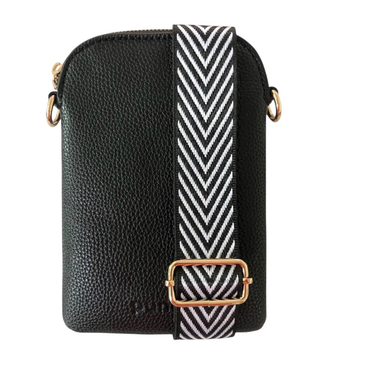 Punch Vegan Leather Walker Bag - Black