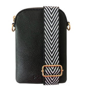 Punch Vegan Leather Walker Bag - Black