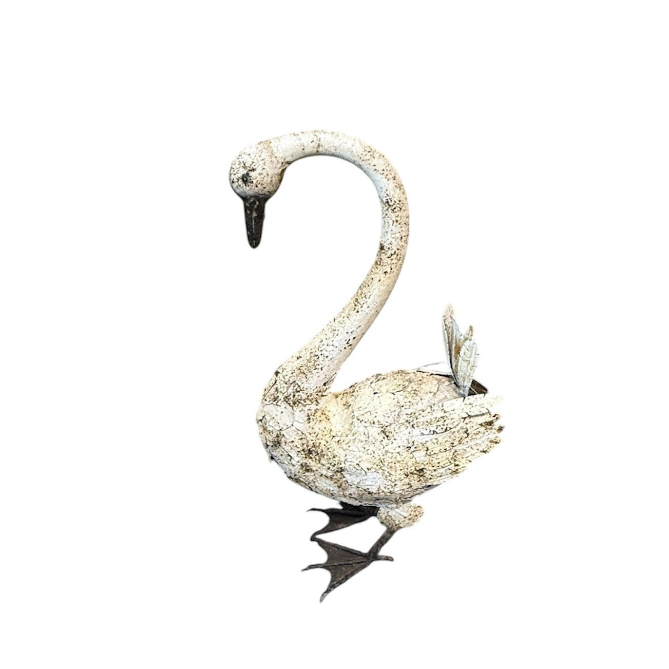 Metal Swan Rust 80cm