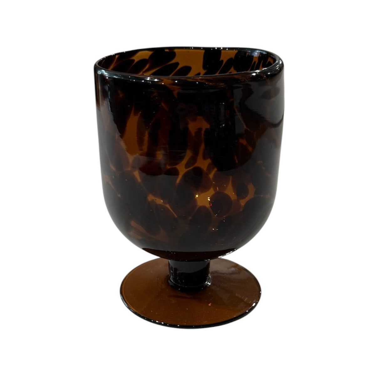 Footed Glass Ocelot Vase Small