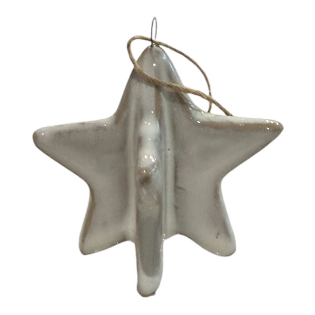Ceramic Hanging Star - White
