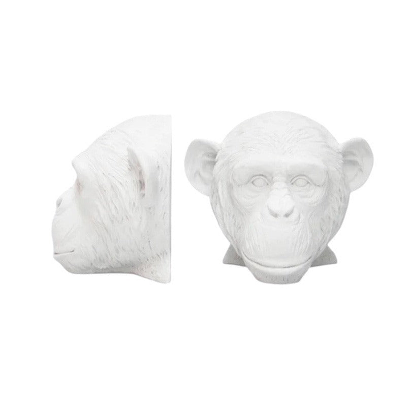 Monkey Bookends - White
