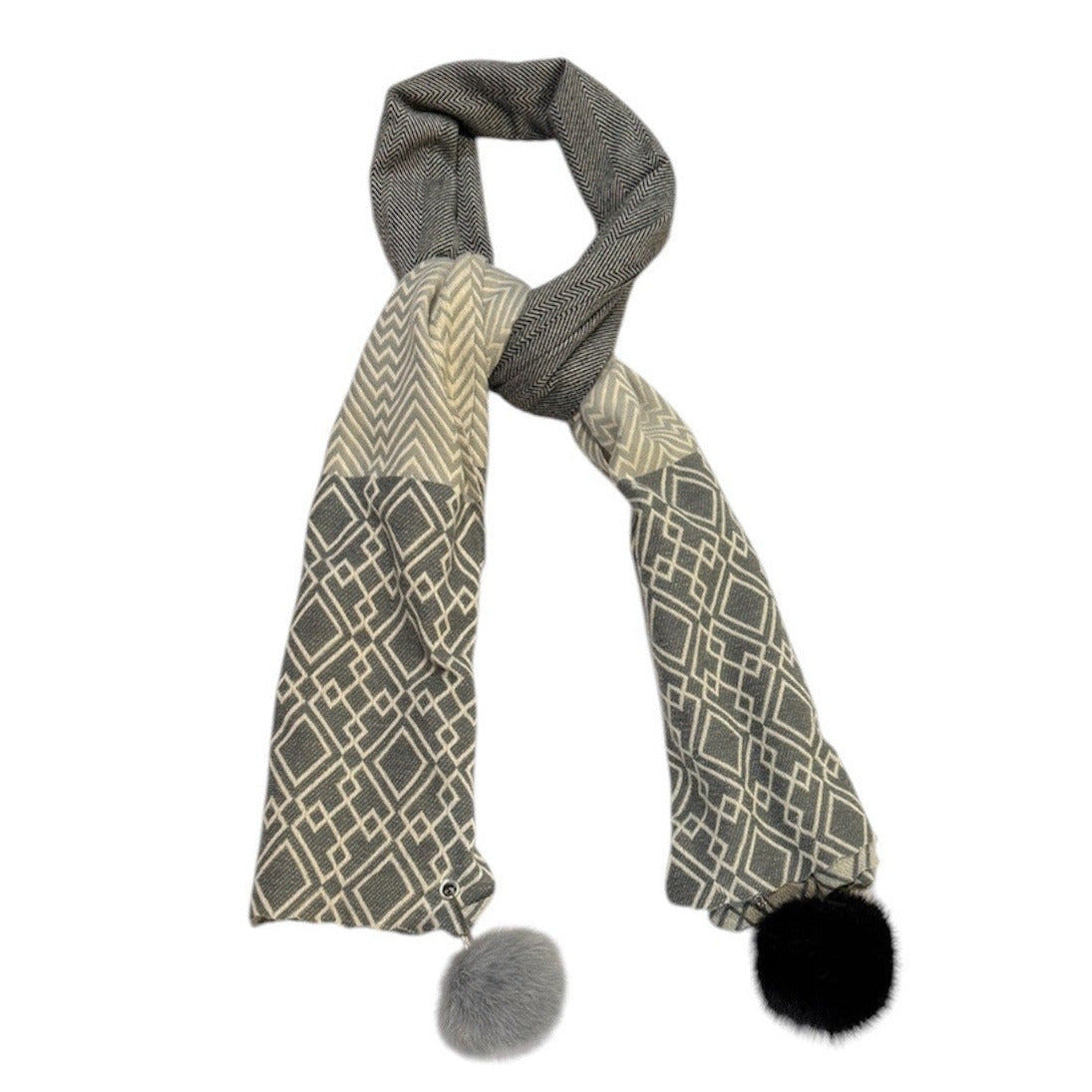 Sale Issie Geo Scarf Charcoal Grey