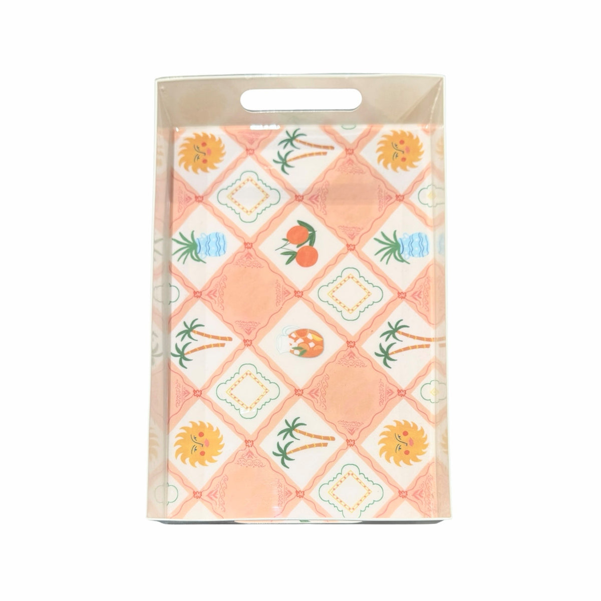 Azure Coast Iron Tray Rectangle 32cm - Peach/Multi
