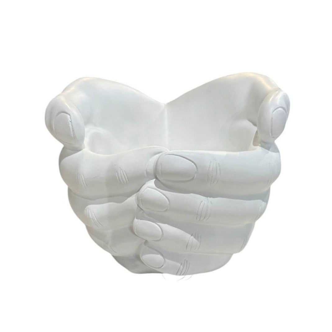 Resin Hand Planter - White