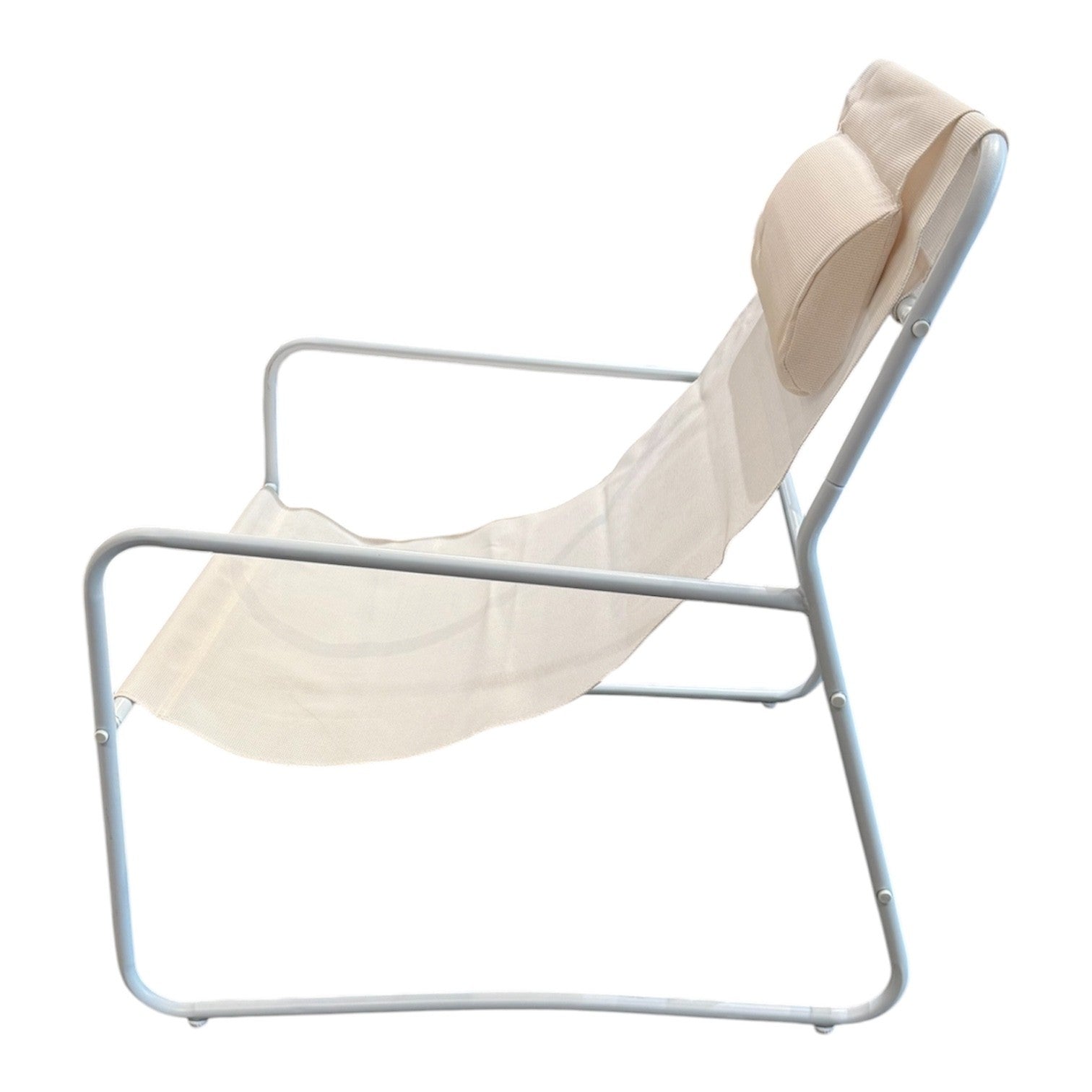 Palma Outdoor Sling Chair Metal Frame Off White Set/2