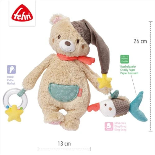 fehn Activity Bear Bruno Kids Teddy - Brown