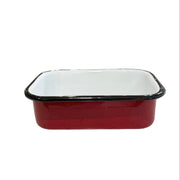 Rectangular Tray Enamel Red with Black Rim