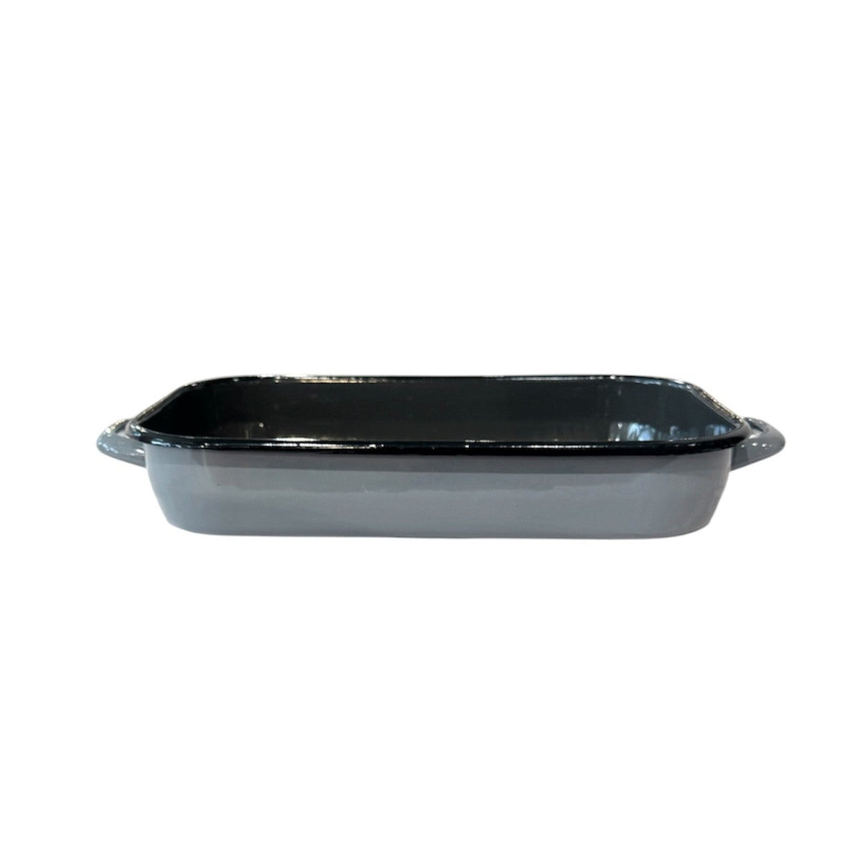 Baking Dish Enamel with Lid Grey and Black Rim - 36cm