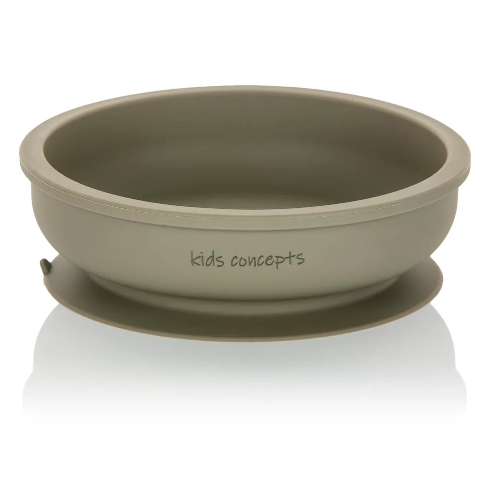 Kids Concepts Silicone Shallow Suction Bowl Sage