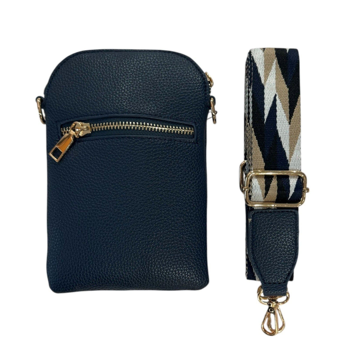 Punch Vegan Leather Walker Bag - Navy