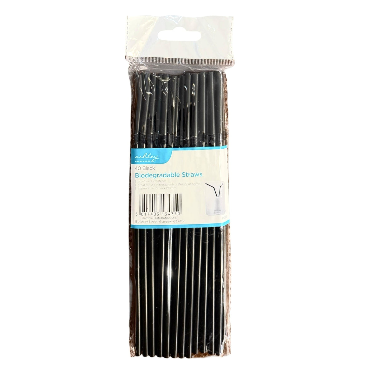 Biodegradable Straws Pack of 40 - Black