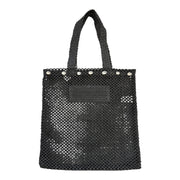 Ivory House Sol Woven Tote Bag with Shells Black