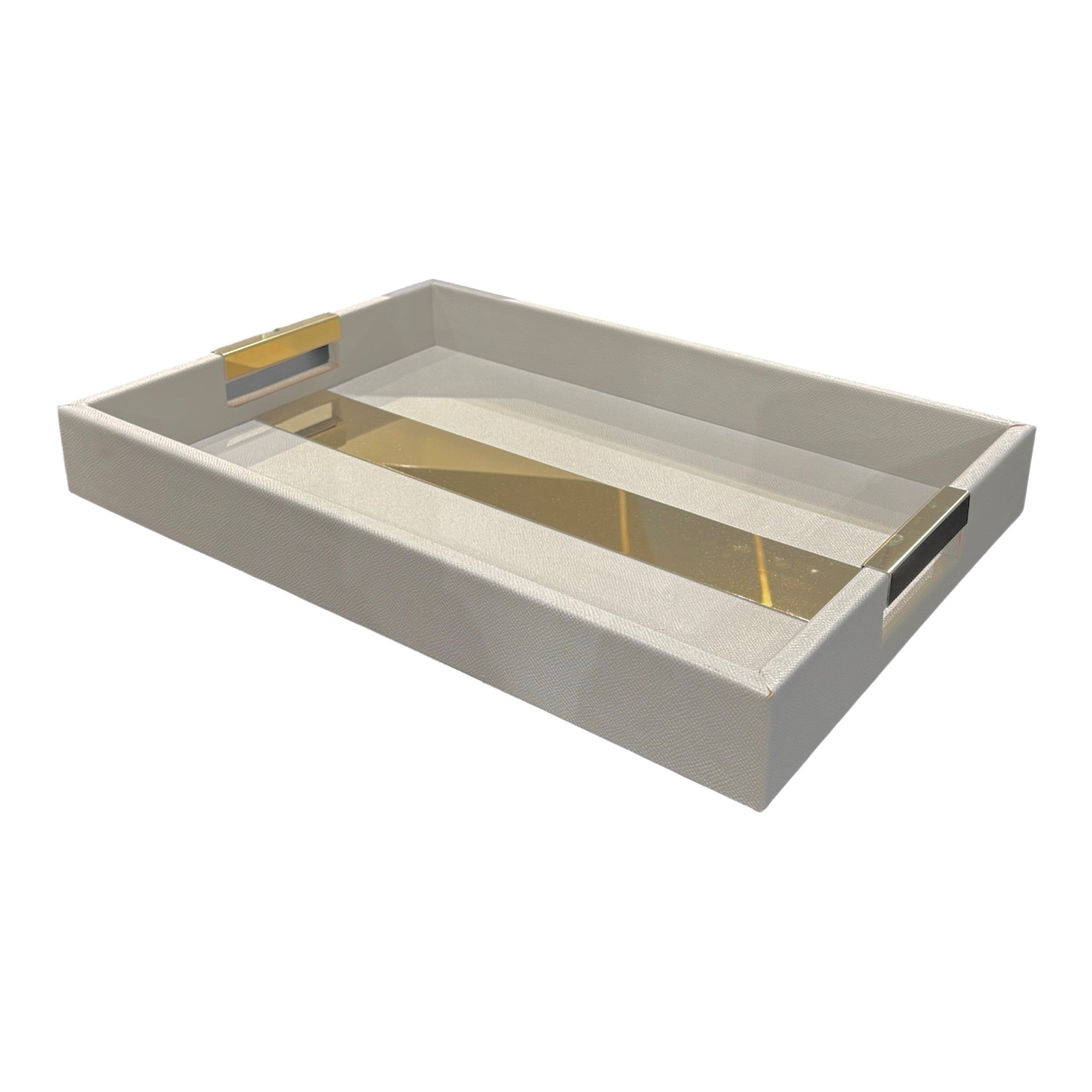 Maya Set of 2 Decor Trays - Grey & Gold