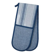 Ellis Double Oven Glove Blue and White Stripe